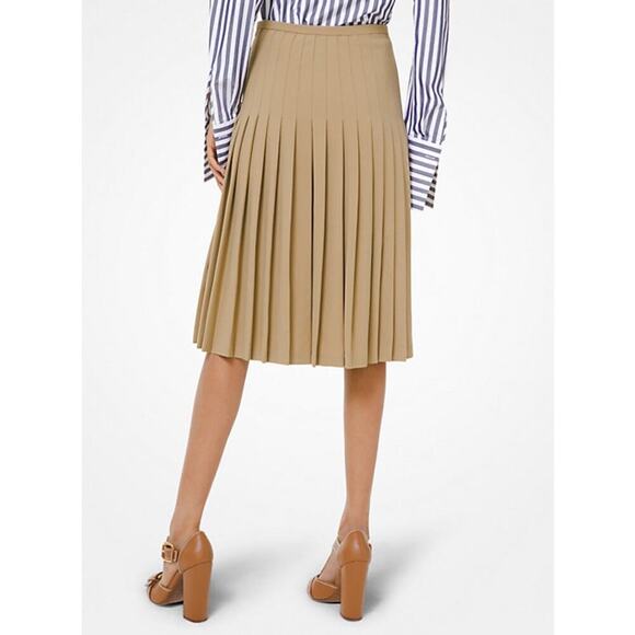 NWT Michael Kors Collection Wool Serge Pleated Skirt Size‎ 6 Career Academia - Picture 2 of 9